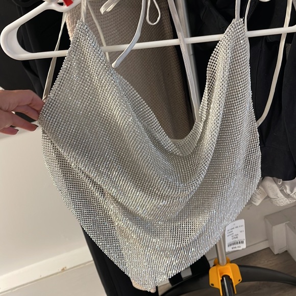 Crystal open back draped top - One size - Picture 2 of 4